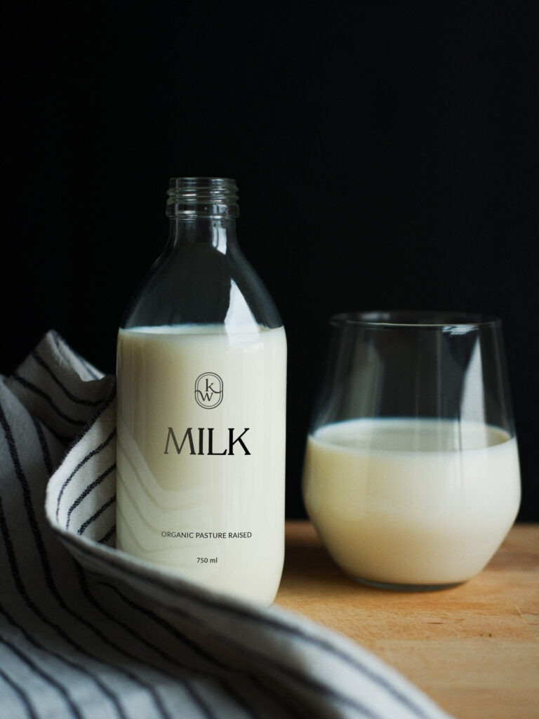 glass milk bottle cafe packaging